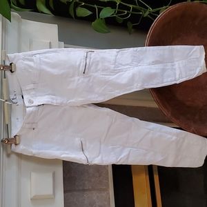 White House Black Market Skinny Crop Pants in White Size 0
